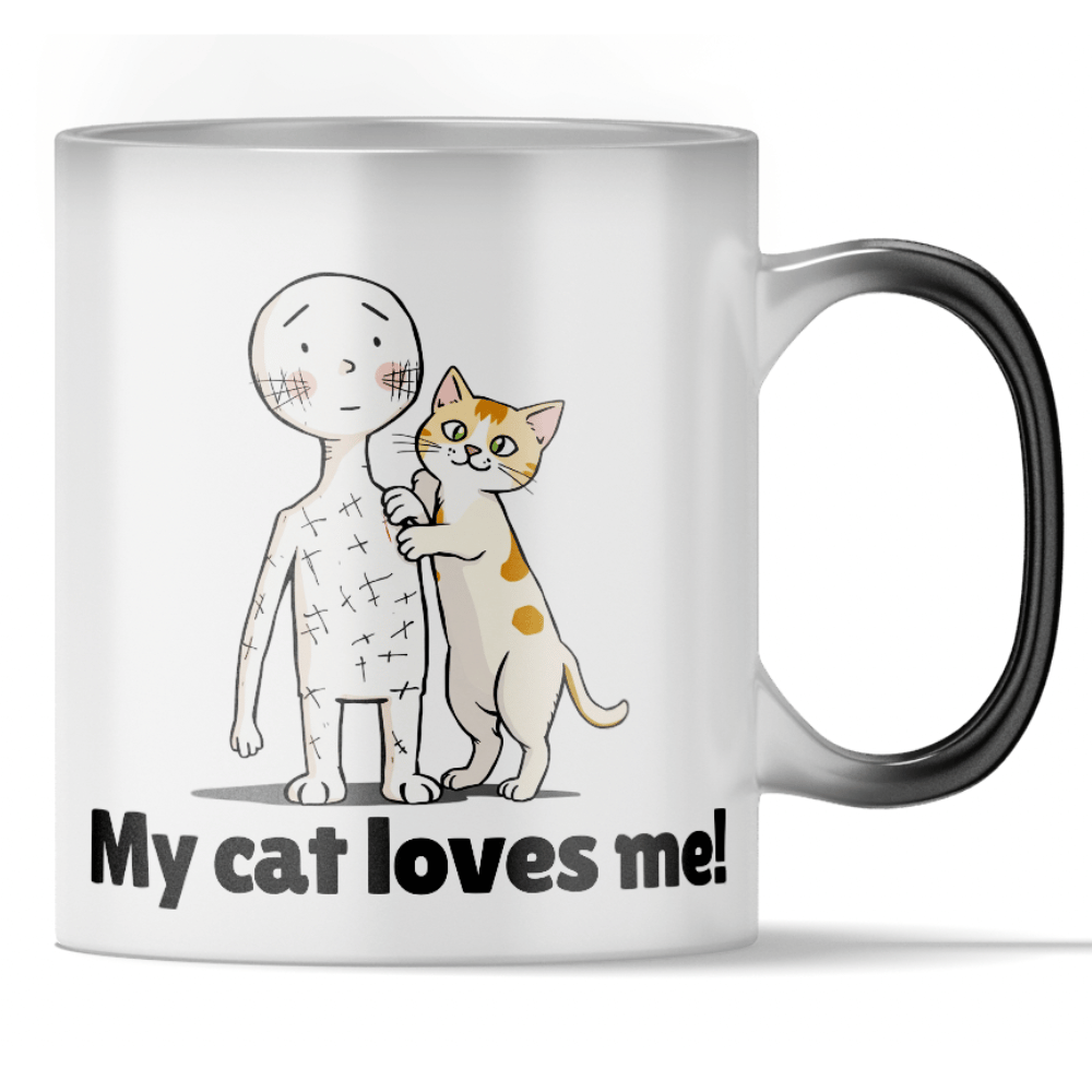 Load video: &#39;My Cat Loves Me&#39; - Funny Color Changing Mug