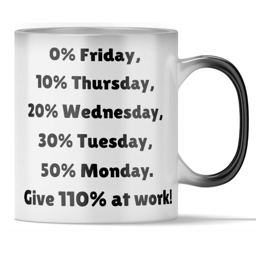 Load video: Color-Changing Mug - &#39;Give 110% at Work?
